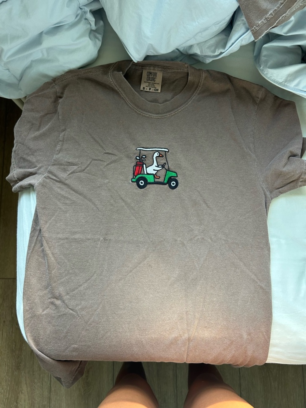 Comfort Colors Brown Golf Cart Graphic Tee - Men's Casual Shirt